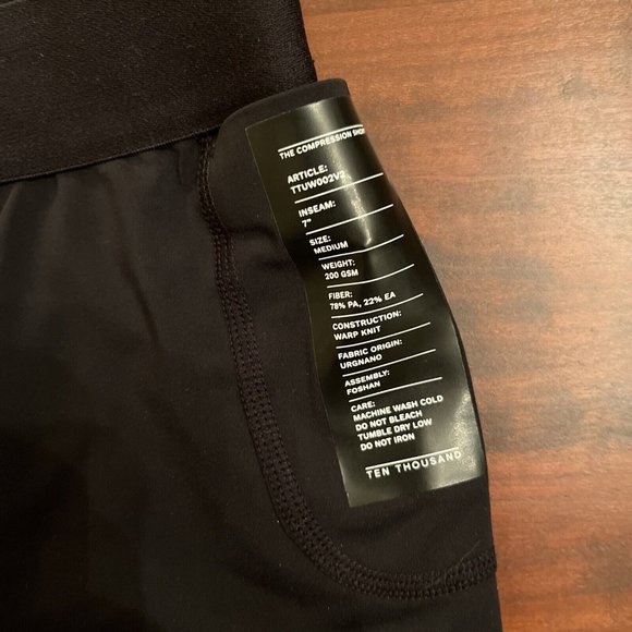 NWOT Ten Thousand 7" Compression Short Size Small, Large & Extra Large - Picture 4 of 4